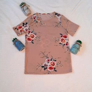 Cute Floral Printed Dress Shirt